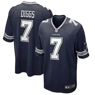 Dallas Cowboys Mens Blue and White Nike Trevon Diggs #7 Players Game Home Jersey