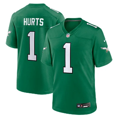 Philadelphia Eagles Mens Pine Green Nike Jalen Hurts #01 Alternate Players Game Jersey