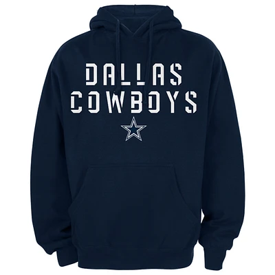 Dallas Cowboy Mens Navy Blue Nike Cluster Fleece Hoodie with White Team Name