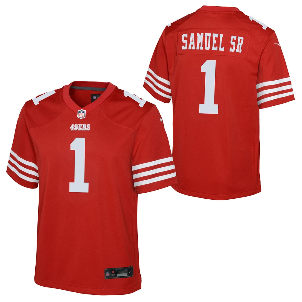 San Francisco 49ers Youth Red Nike Deebo Samuel SR #01 Home Team Players Jersey