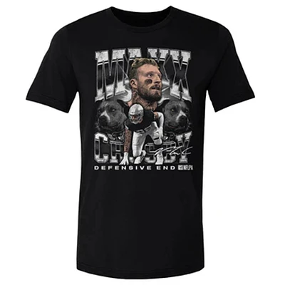 Las Vegas Raiders Mens Black Maxx Crosby #98 Head with Dog Face Logo T Shirt by 500 Level