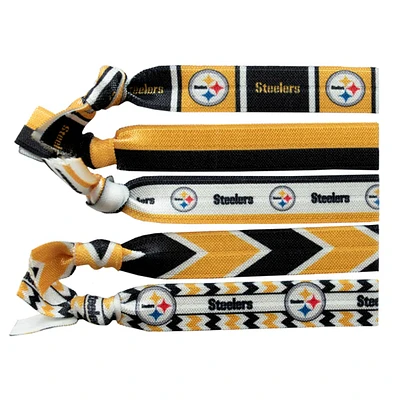 Pittsburgh Steelers Team Logo Knotted Hair Ties Five Pack by Little Earth Productions