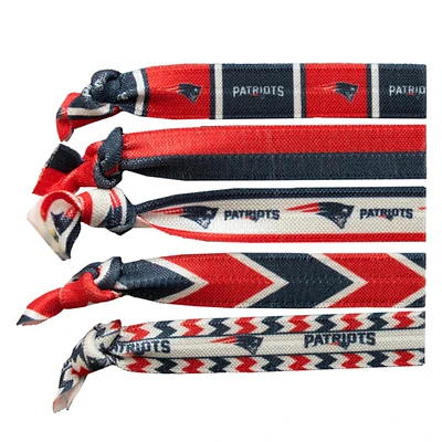 New England Patriots Team Logo Knotted Hair Ties Five Pack by Little Earth Productions