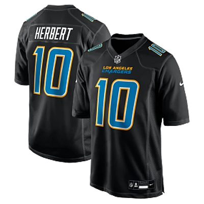 Los Angeles Chargers Mens Fashion Black Nike Replica Players Jersey Justin Herbert #10