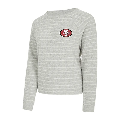 San Francisco 49ers Womens Cream Chenille Long Sleeve Pullover with Team Logo by Concept Sports