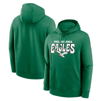 Philadelphia Eagles Mens Pine Green Club Pullover Hoodie with Retro Logo