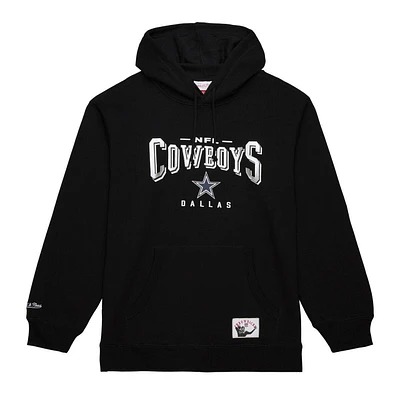 Dallas Cowboys Mens Black Heritage Vintage Hoodie with Throwback Patch by Mitchell and Ness