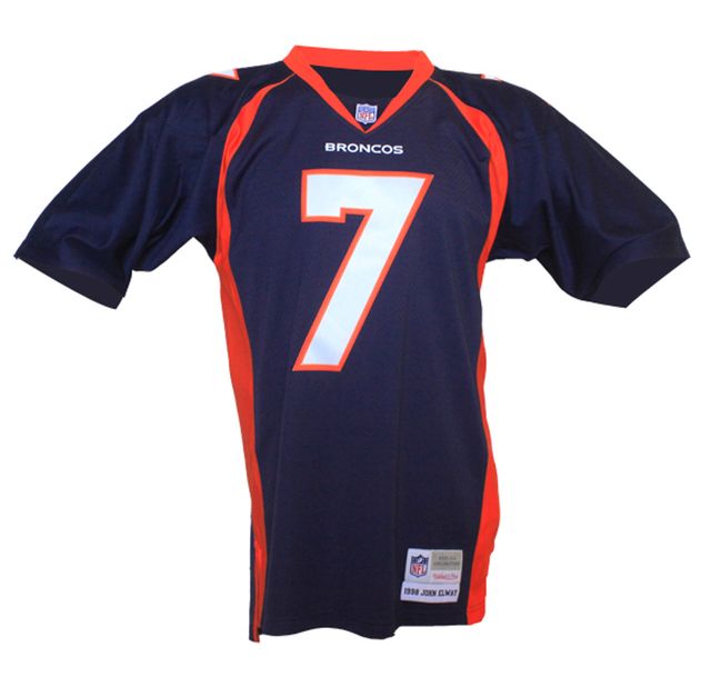 John Elway Navy Denver Broncos Autographed Mitchell & Ness Authentic Jersey  with Last To Wear #7 Inscription