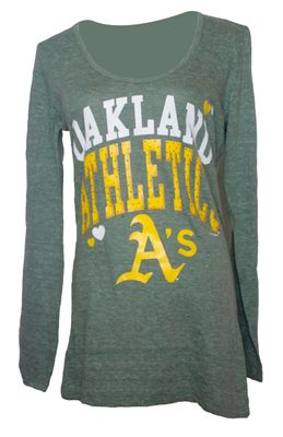 Fifth and Ocean Oakland Athletics Women's Scoop Neck Long Sleeve Shirt