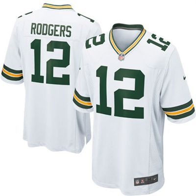 Nike Aaron Rodgers Green Bay Packers White Game Jersey 