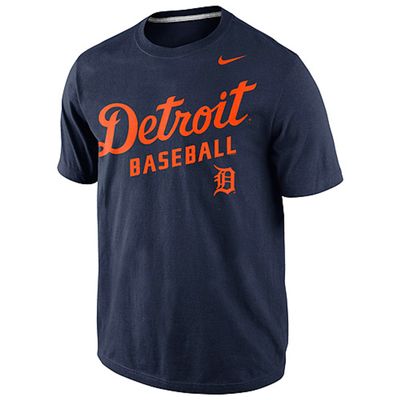 Detroit Tigers T-Shirt Mens Medium Liquid Blue Beige Baseball