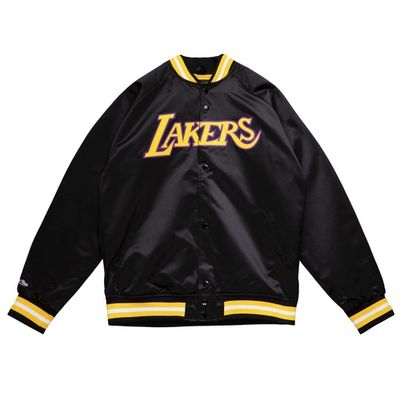 Los Angeles Lakers Black and Gold Double Clutch Lightweight Satin Jacket