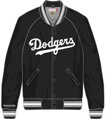 Los Angeles Dodgers Black Double Clutch Lightweight Satin Jacket