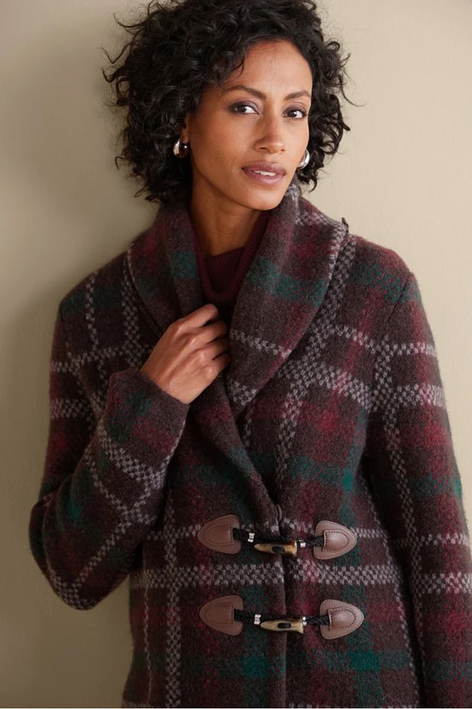 Plaid Sweater Coat