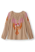 Noura Embroidered Gauze Pullover