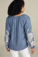 Diya Embroidered Tencel™ Peasant Top