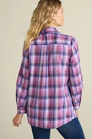 Gracie Embroidered Plaid Big Shirt