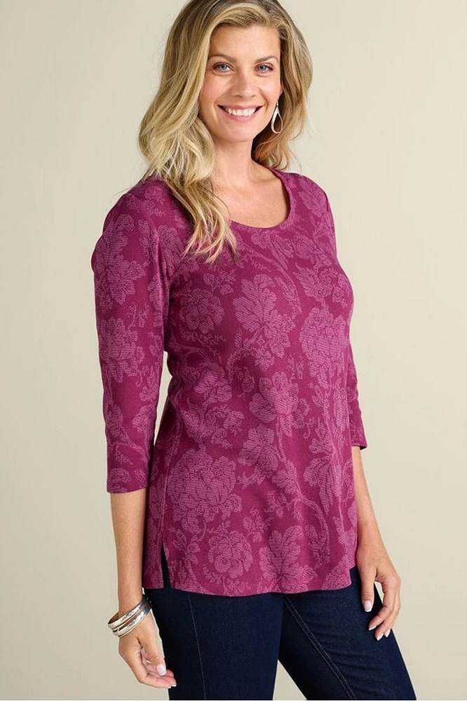 Clarette Jacquard 3/4 Sleeve Tunic