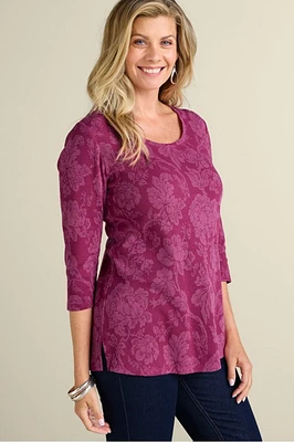 Clarette Jacquard 3/4 Sleeve Tunic