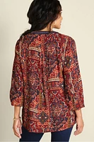 Cindra Embroidered Gauze Tunic