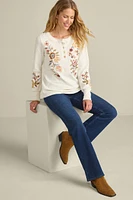 Krissy Embroidered Waffle Pullover