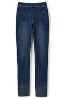 Ultimate Denim Crystal Pull-On Slim Leg Jeans