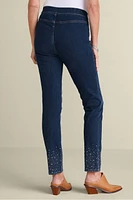 Ultimate Denim Crystal Pull-On Slim Leg Jeans