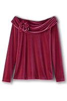 Jeanna Rosette Velvet Top