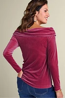 Jeanna Rosette Velvet Top