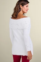 Christina Embellished Cowl Neck Sweater Tunic