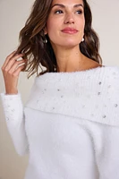 Christina Embellished Cowl Neck Sweater Tunic