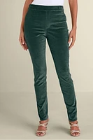 Sutton Velveteen Pull-On Slim Leg Pants