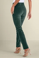 Sutton Velveteen Pull-On Slim Leg Pants