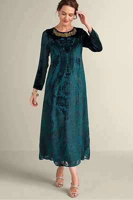 Emaline Velvet Burnout Maxi Dress