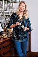 Adrienne Embroidered Velvet Tunic