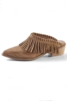 Dabney Fringe Suede Mules