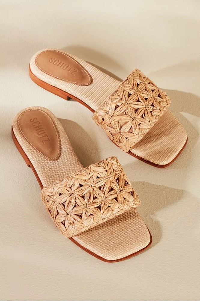 Schutz Ayla Raffia Slides