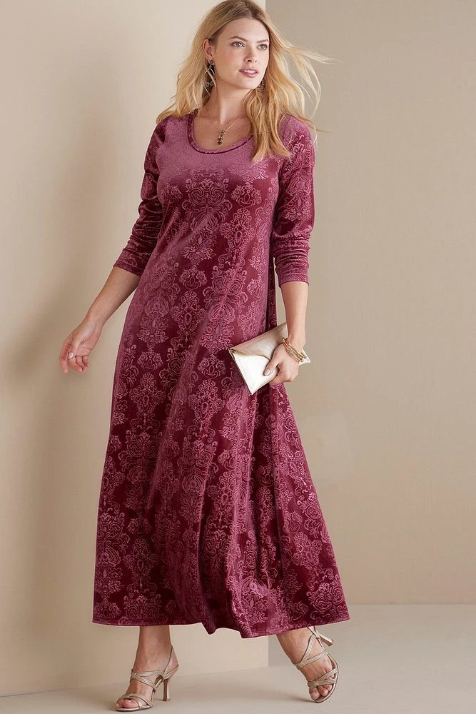 Santiago Embossed Velvet Dress