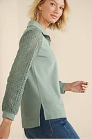 Crochet Sleeve French Terry Tunic