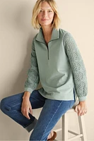 Crochet Sleeve French Terry Tunic