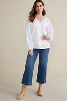 Rhiannon Eyelet Peasant Top