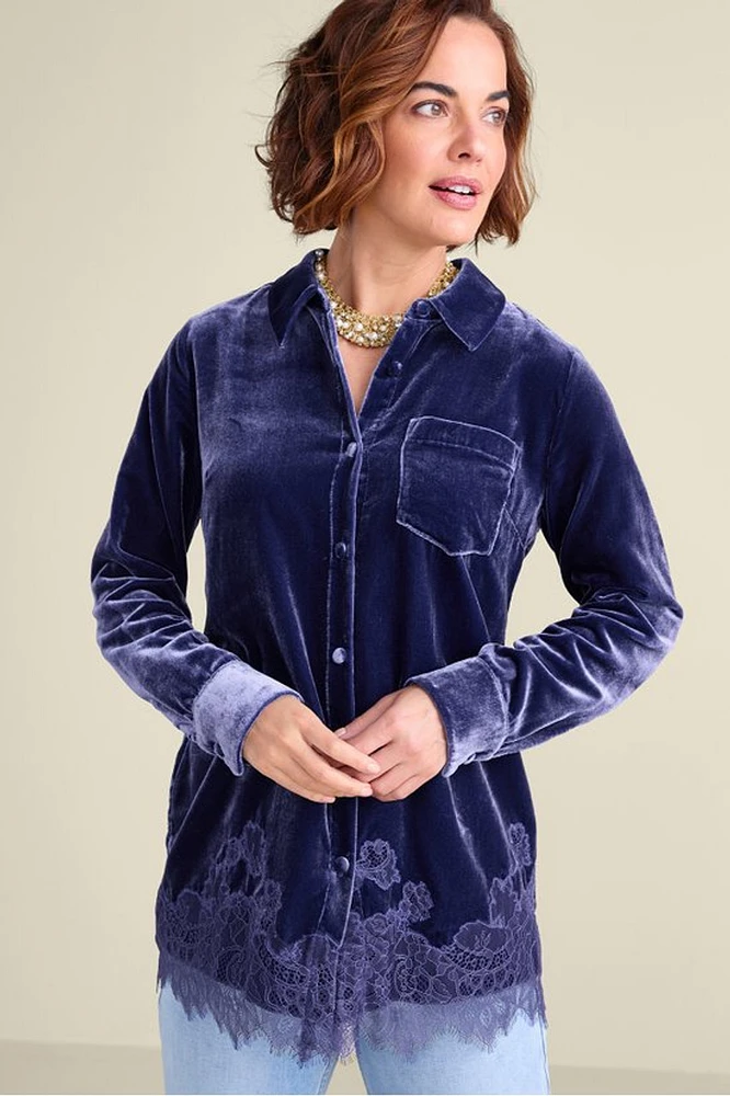 Eden Velvet and Lace Shirt