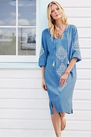 Hasana Linen Blend Midi Dress