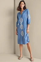 Hasana Linen Blend Midi Dress