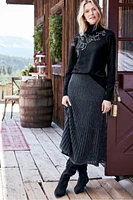 Nisha Knit Pleated Skirt