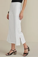 Catania Linen Blend Wide Leg Crop Pants