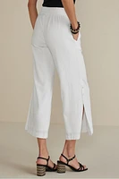 Catania Linen Blend Wide Leg Crop Pants