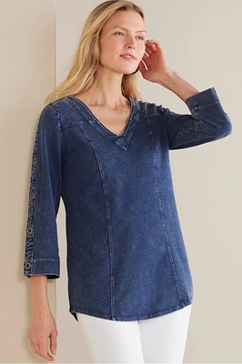 Wilma Washed Knit Denim Tunic