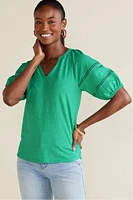 Heidi Supima Puff Sleeve Tee