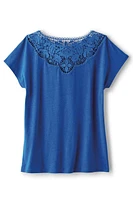 Luella Linen Blend Lace Tee